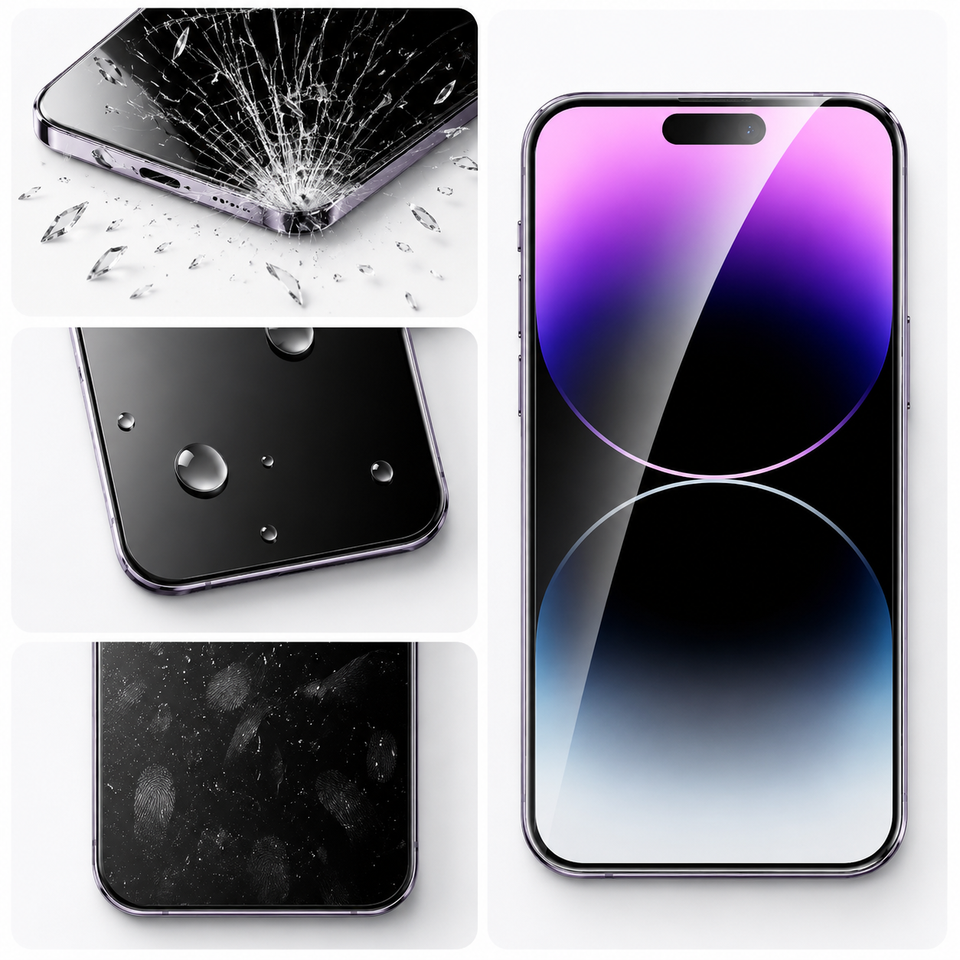 Tempered glass anti-spy screen protector for iPhone