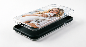 Personalized custom photo magnetic phone case for iPhone with dual-layer protection.