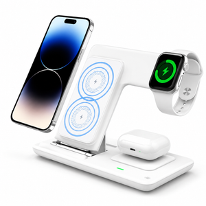 Travel-friendly foldable charging station for Apple accessories