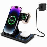 Fast wireless charger stand for iPhone Apple Watch and AirPods