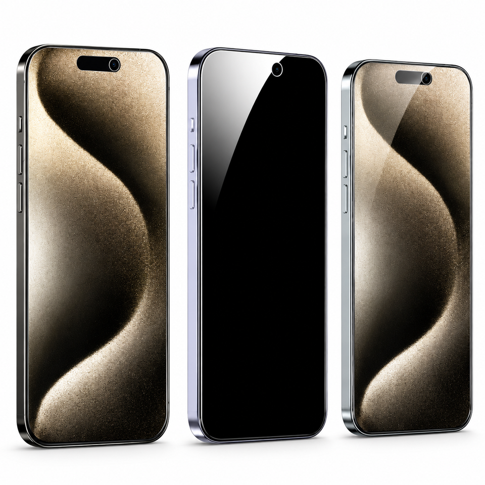 Scratch-resistant privacy glass for iPhone display