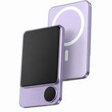 Magnetic wireless charger attached to a compatible smartphone