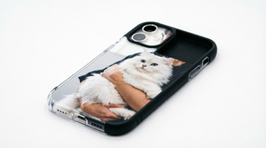 Personalized iPhone phone cover with custom image and shockproof protection.