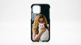 Personalized iPhone phone cover with custom image and shockproof protection.