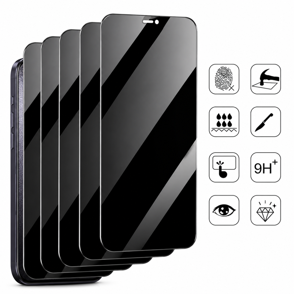 Privacy screen protector for iPhone with anti-spy protection