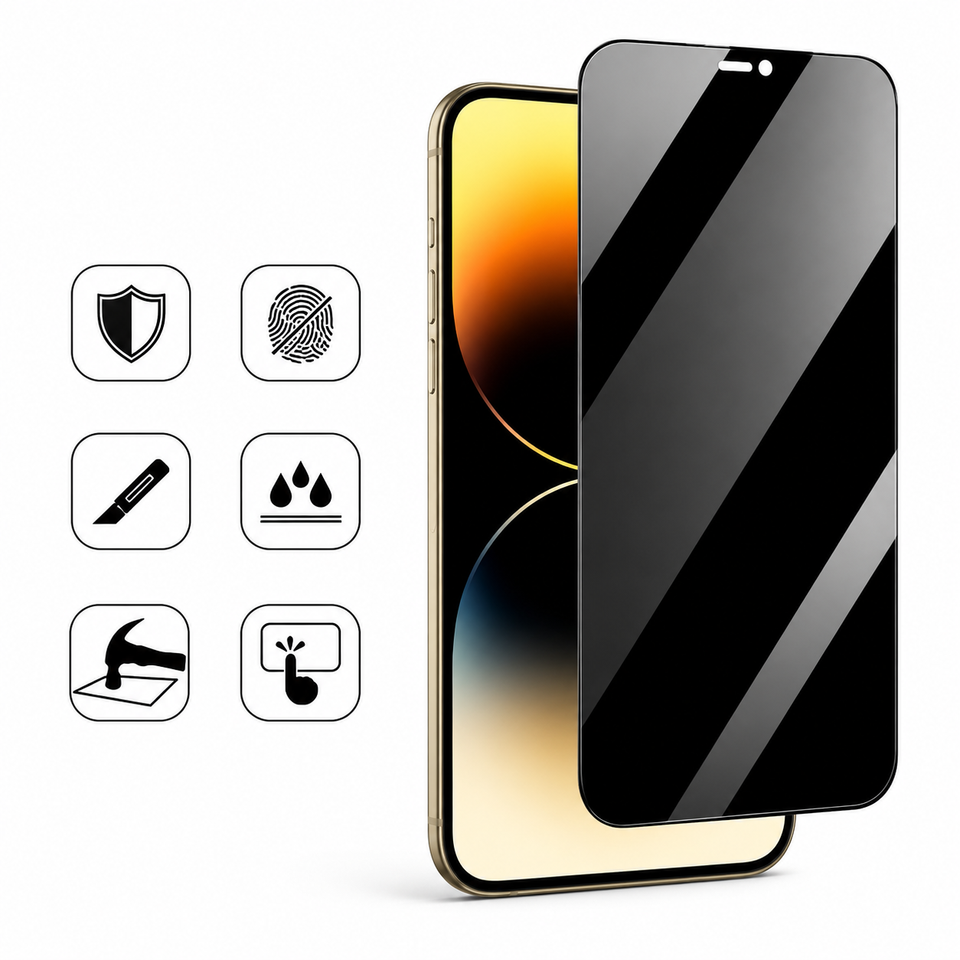 Privacy tempered glass screen protector for iPhone