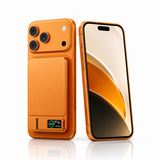 Portable magnetic battery pack attached to iPhone
